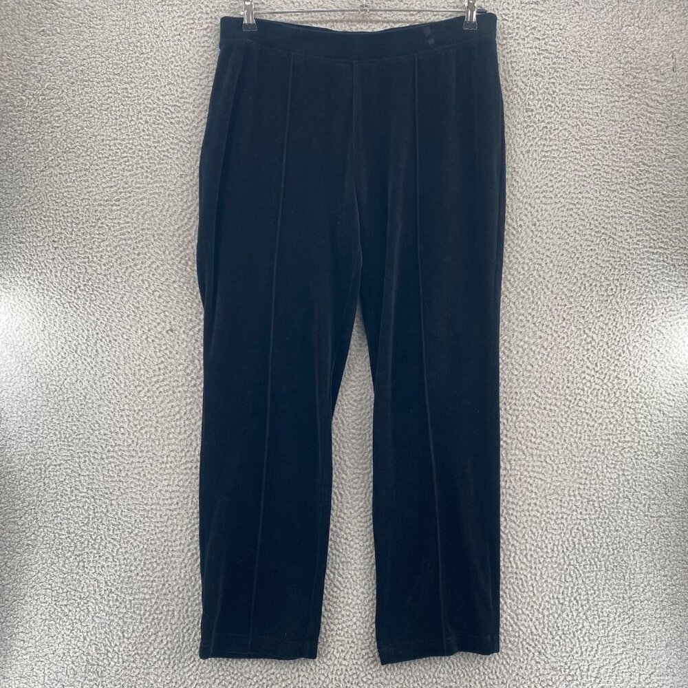 Chicos Pants Womens 2 US 12 Black Velvet Zenergy Pull On Stretch Knit Everyday